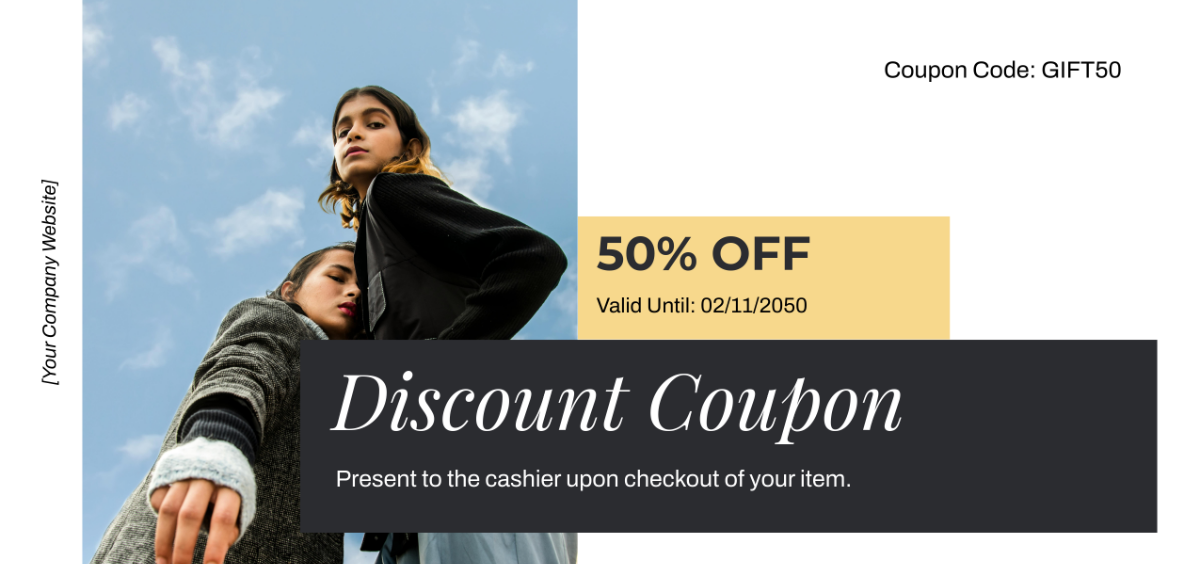 Free Elegant Fashion Coupon Template to Edit Online
