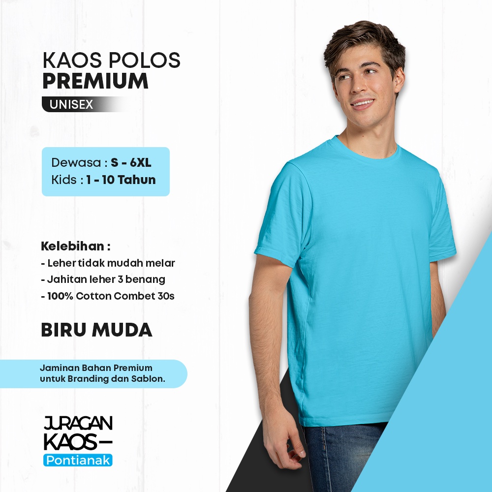 Jual KAOS POLOS PREMIUM BAHAN 100% FULL COTTON | Shopee Indonesia