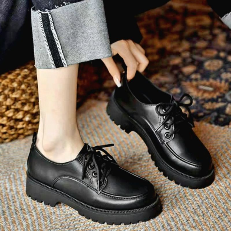 Jual Sepatu Docmart Wanita Kulit Hitam Terbaru Fashion Import Premium ...