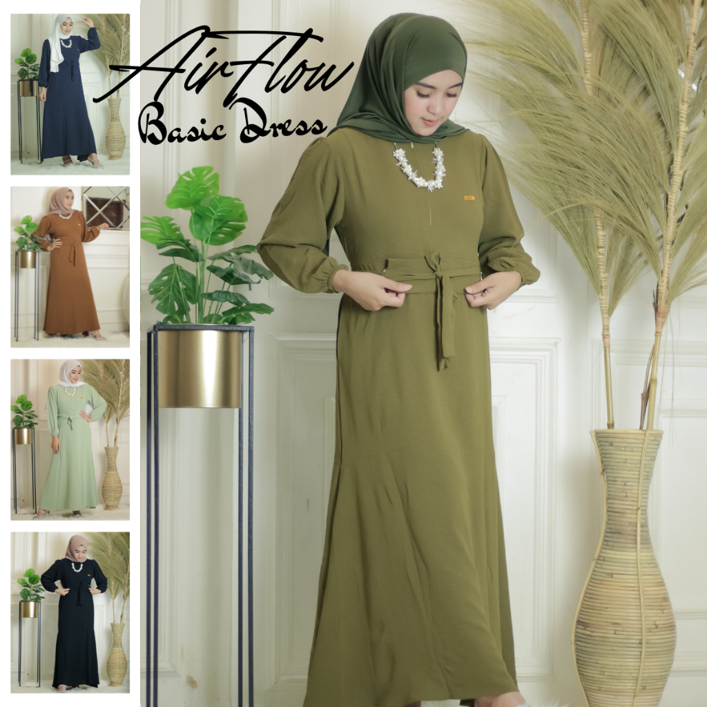 Jual Satria27 Maxy Dress Gamis Mermaid Crinkle Airflow Premium Fashion ...