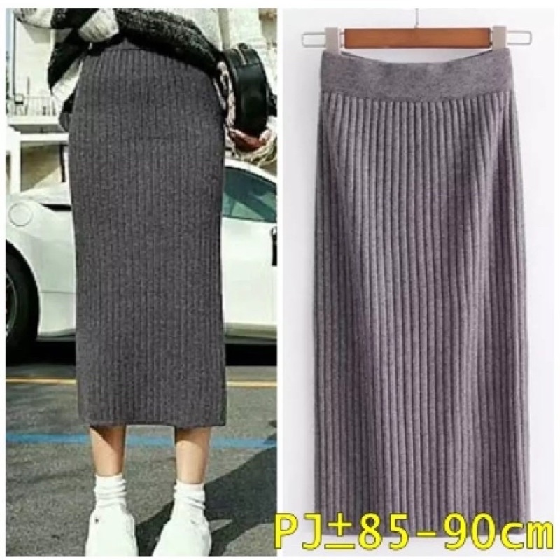Jual Rok wanita panjang terbaru rajut rok knit panjang premium | Shopee ...