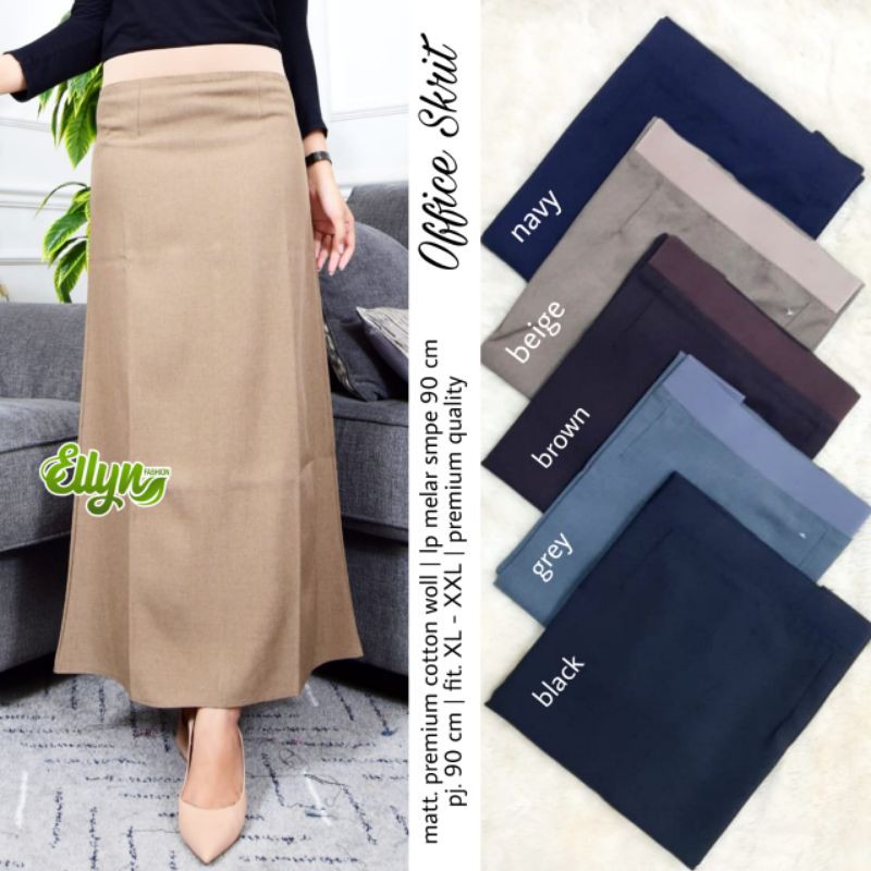 Jual rok kerja model A- line | rok hitam panjang | rok formal wanita ...