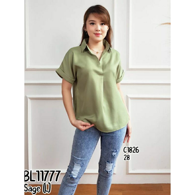Jual BLOUSE WANITA POLOS LENGAN PENDEK | Shopee Indonesia