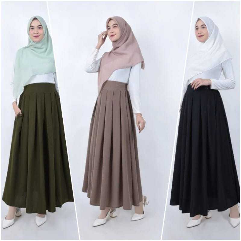 Jual Rok panjang remple fashion muslim premium jumbo / Rok wanita ...