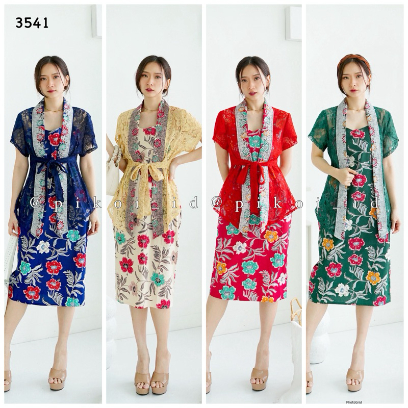 Jual Dress wanita batik modern 2 in 1 outer dan dress / dress kutu baru ...