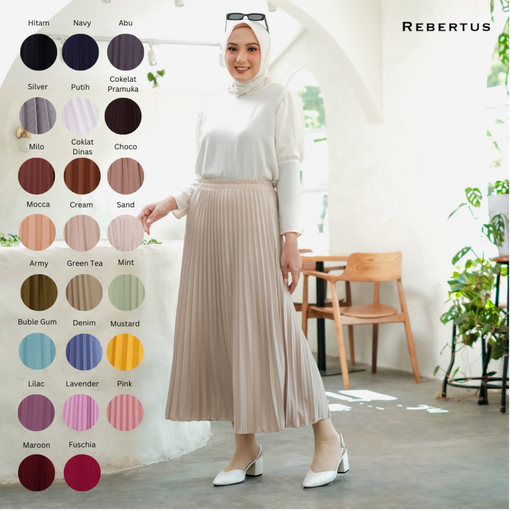Jual Rok Plisket Wanita Panjang Premium Rebertus Sofia | Shopee Indonesia