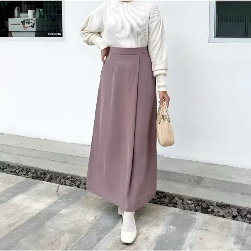 Jual Jennie skirt rok panjang wanita polos premium rok wanita casual ...