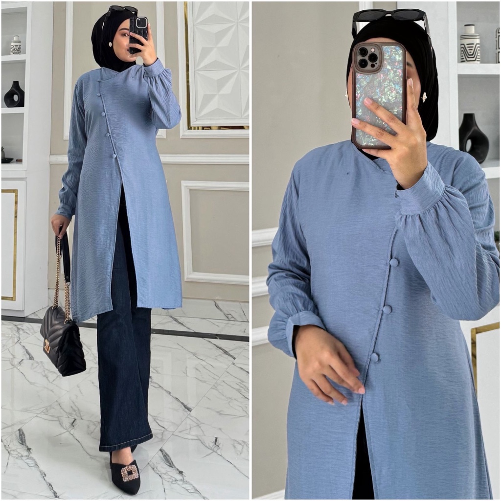 Jual TUNIK MIDI - TUNIK WANITA TERBARU - ATASAN TUNIK KEREN - LONG ...