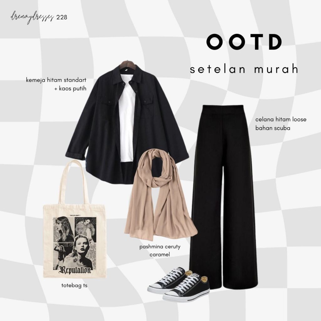 Jual Set 233 - Setelan Outfit Wanita Murah Satu Set OOTD Sekolah Study ...