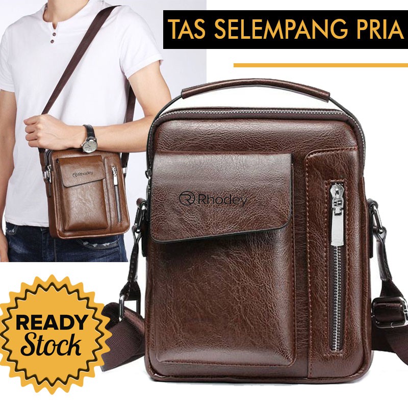 Jual Tas Selempang Pria Kulit Messenger Sling Bag PU Leather Jeff ...