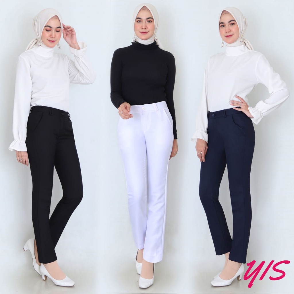 Jual Celana Bahan Wanita Slimfit Formal Panjang Hitam Nyaman | Shopee ... Jual Celana Bahan Wanita Slimfit Formal Panjang Hitam Nyaman | Shopee ...