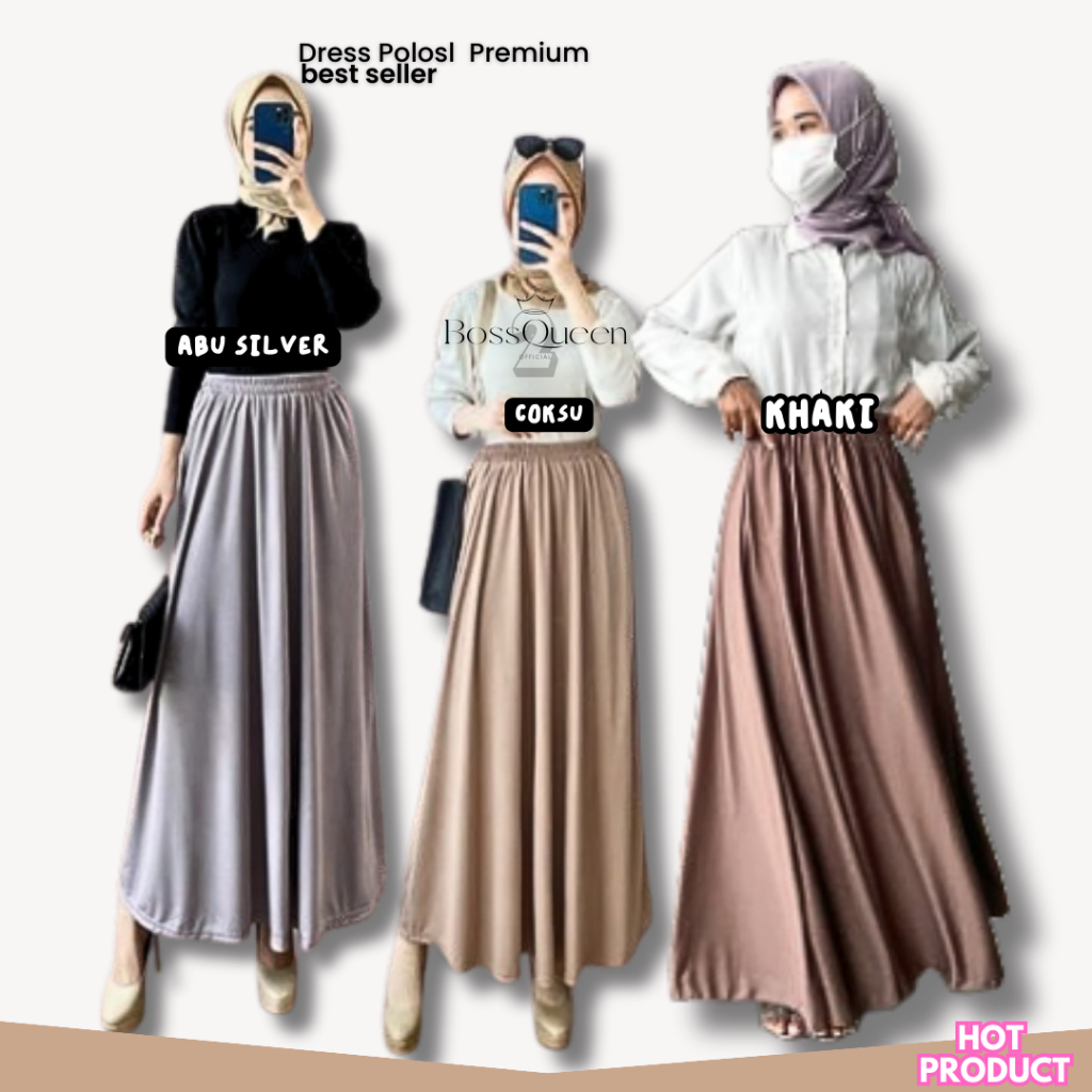 Jual ROK POLOS WANITA / BASIC SKIRT / ROK WANITA / ROK MUSLIMAH ( 100% ...
