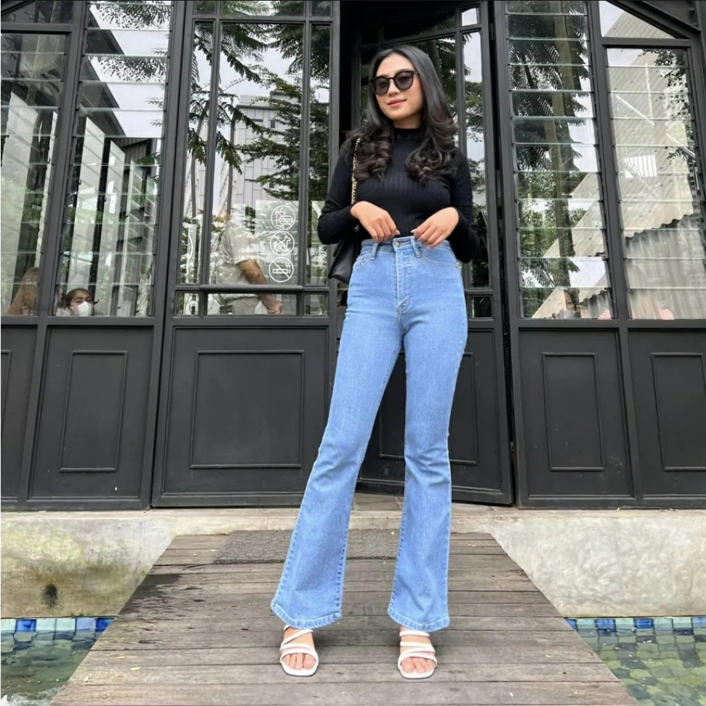 Jual Celana wanita kekinian celana kulot jeans celana highwaist wanita ...