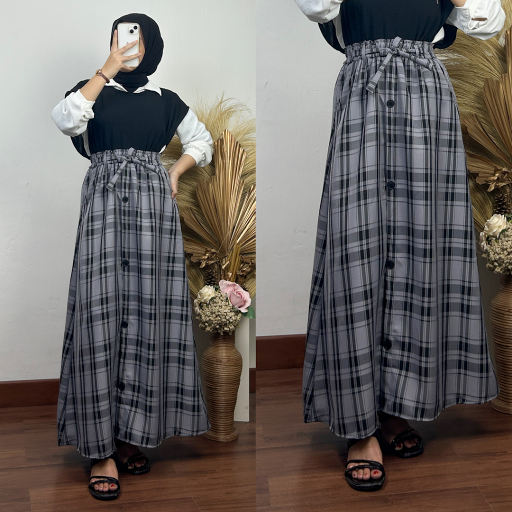 Jual Rok Semi Woll Motif Kotak // Rok Wanita | Shopee Indonesia