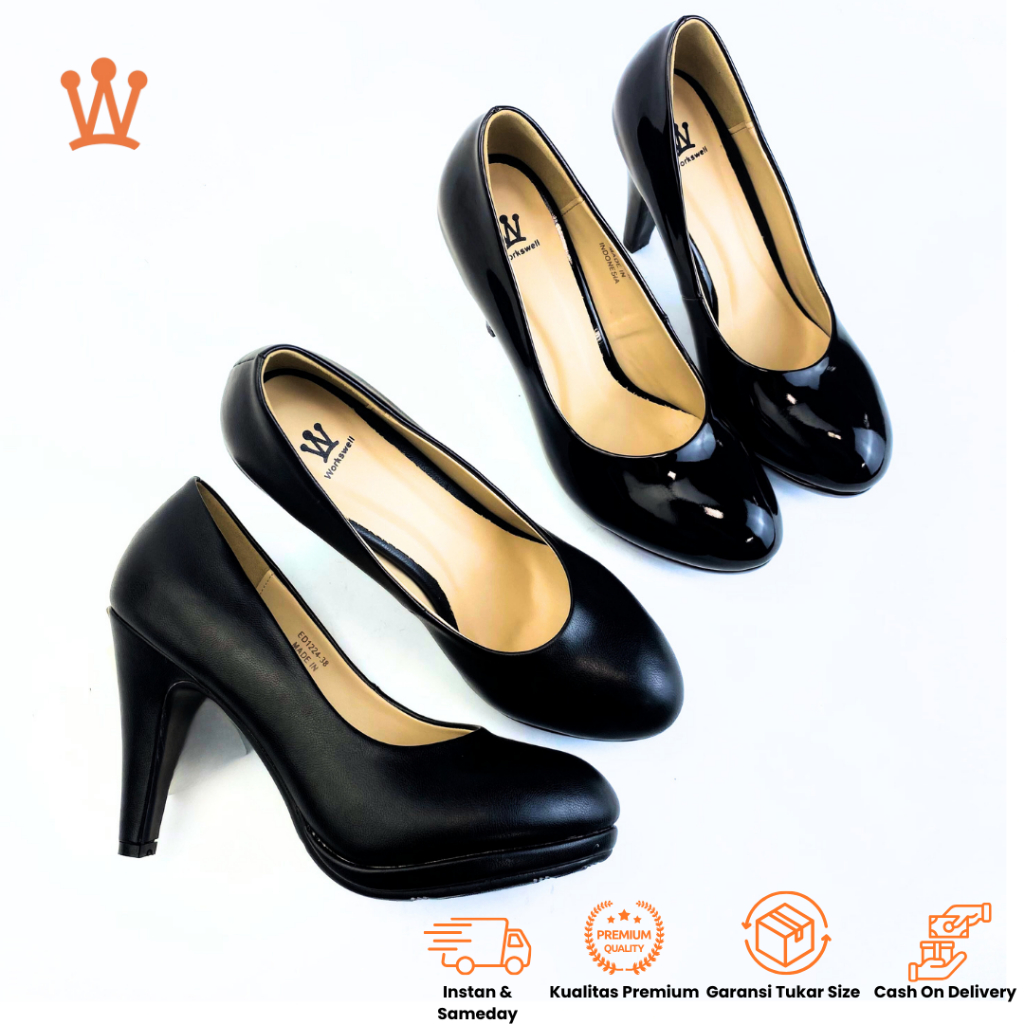 Jual Workswell 085A Sepatu Kerja Wanita High Heels 9 cm | Shopee Indonesia