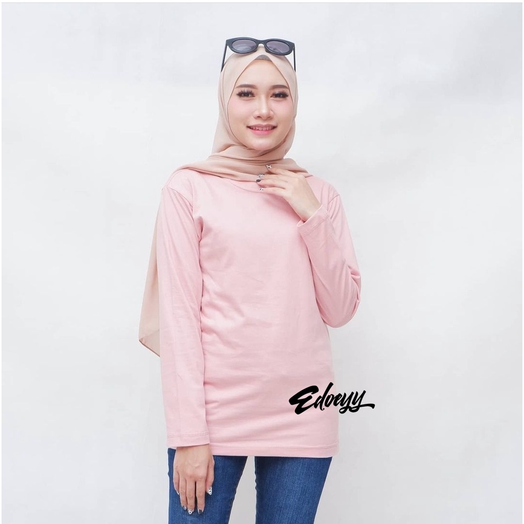 Jual Kaos Polos Lengan Panjang Wanita Warna DUSTY Cotton Combed 30s ...