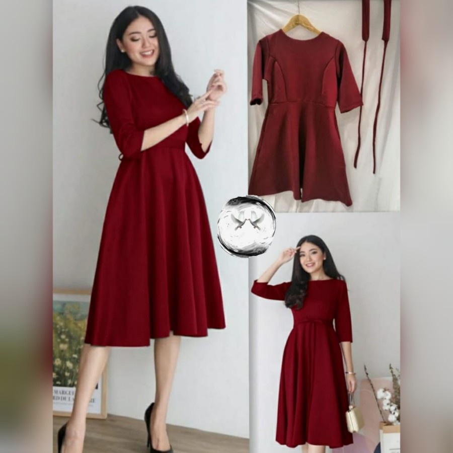 Jual Dress Pesta Wanita Simpel dan Elegant Dress Midi Pesta Terbaru ...