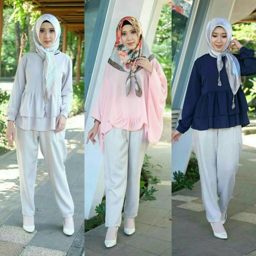 Hijab baju muslim trend muslimah wanita busana gaya terbaru ootd cantik untuk remaja vest warna ke hanya bisa dengan kampus