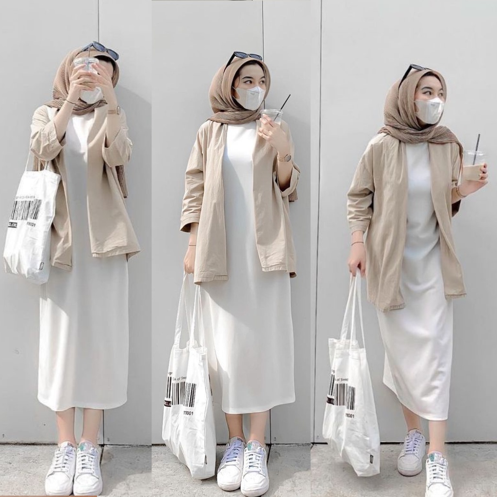 Jual Setelan Lame - One Set 2in1 Dress + Hijab Pashmina Wanita - Ootd ...