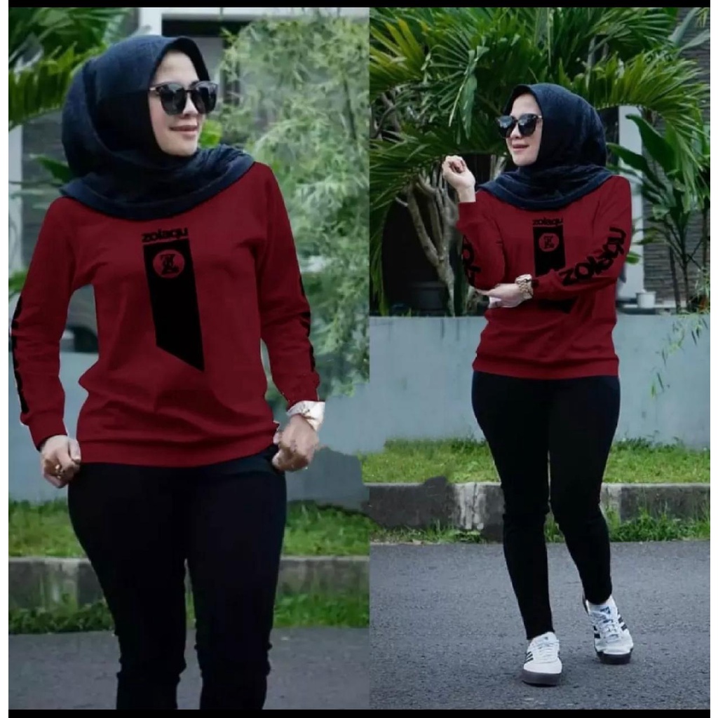 Jual ATASAN LENGAN PANJANG/SWEATER ZOLAQU/COD /BAJU WANITA LENGAN ...