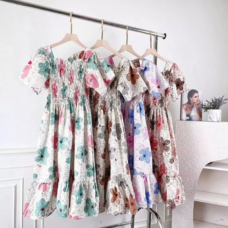 Colored Floral Lace Dress