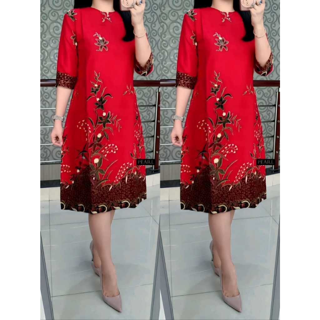 Jual DRESS BATIK KOMBINASI MODEL TERBARU BAJU WANITA MODERN PAKAIAN ...