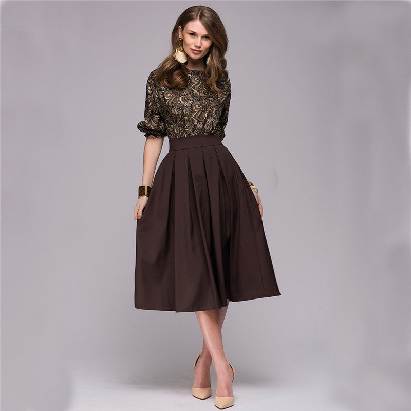 Dress Wanita Panjang Terbaru Floral Printed Casual Elegant – Cantik Menawan
