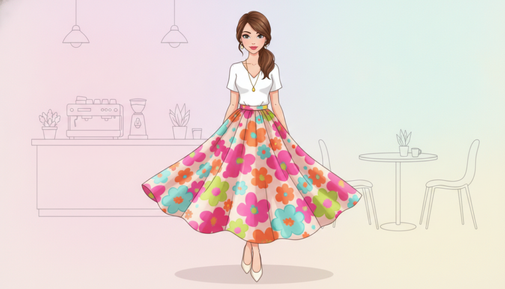 Rok wanita motif