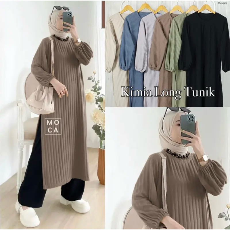 Jual KIMIA LONG TUNIK HORNET / TANIA TUNIK WANITA PANJANG BELAH SAMPING ...