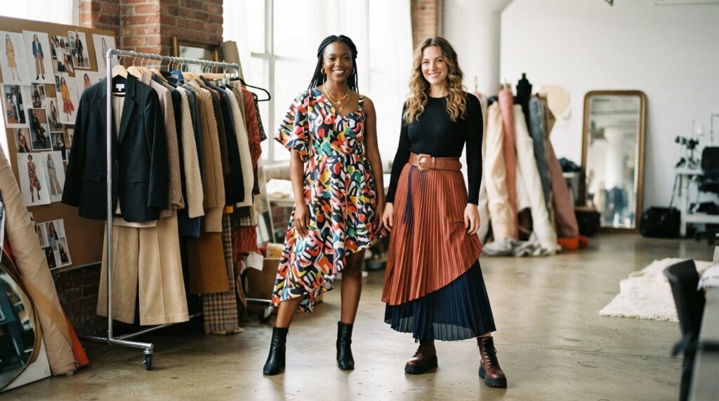 Different outfit shapes express personal styling choices