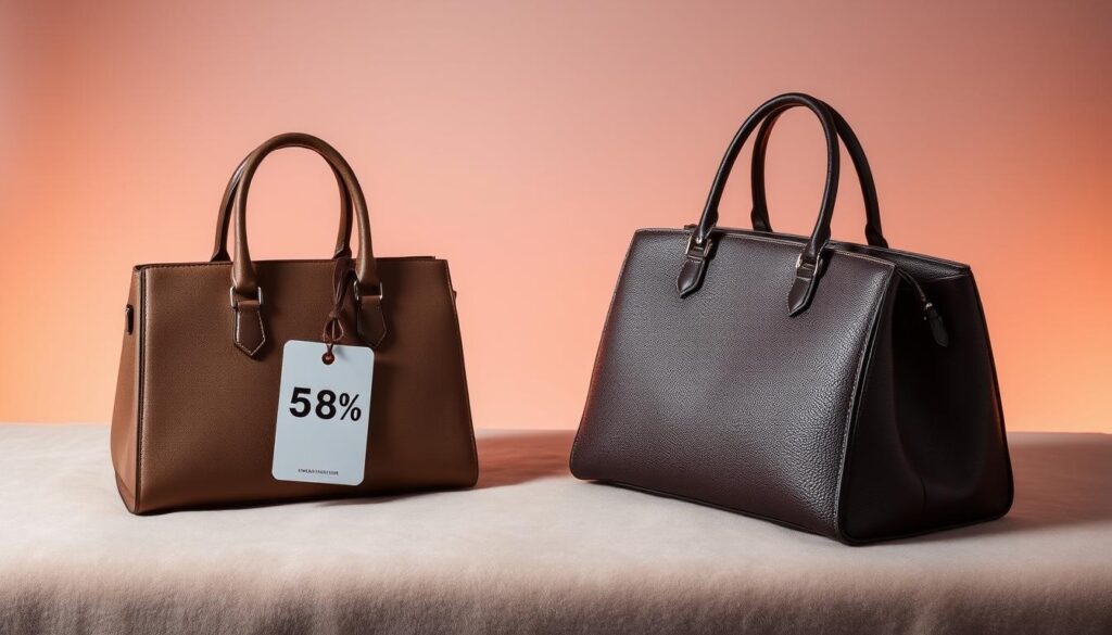 Marked-down designer bag compared with a pre-owned listing Marked-down designer bag compared with a pre-owned listing